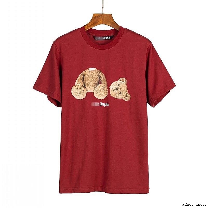 Palm Angels Premium Style Bear graphic T-shirt White Colorful Bear for Minimal Outfits
