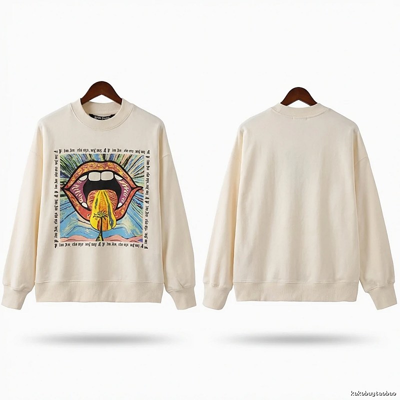Palm Angels Printed Trendy and Cool Style Sweatshirt