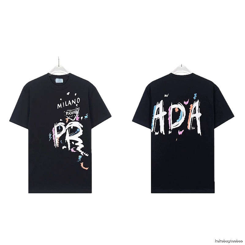 Prada Graffiti Collection Street Style Black T-Shirt