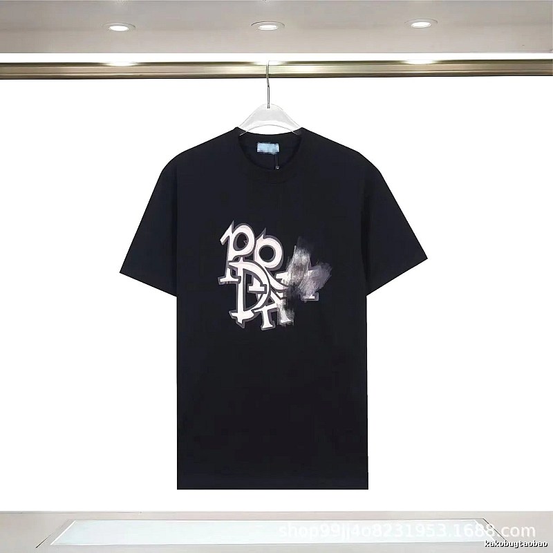 Prada Letter Graffiti Street Style Black T-Shirt