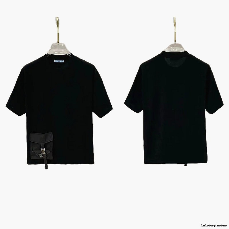 Prada Pocket Collection Minimalist Style Black Short-sleeved T-shirt