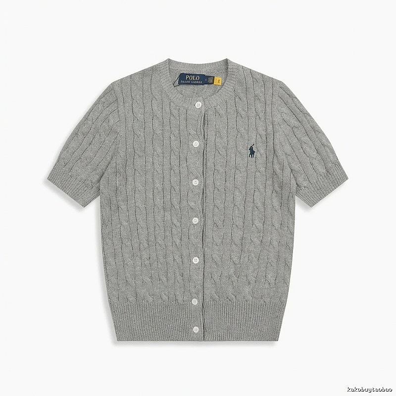 Ralph Lauren knitted retro-style grey cardigan