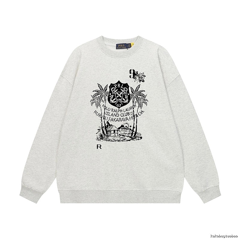 Ralph Lauren retro-style light gray sweatshirt