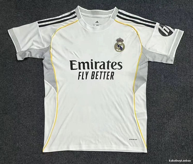 Real Madrid Classic Home soccer jersey White Football Gold for Daily Styling