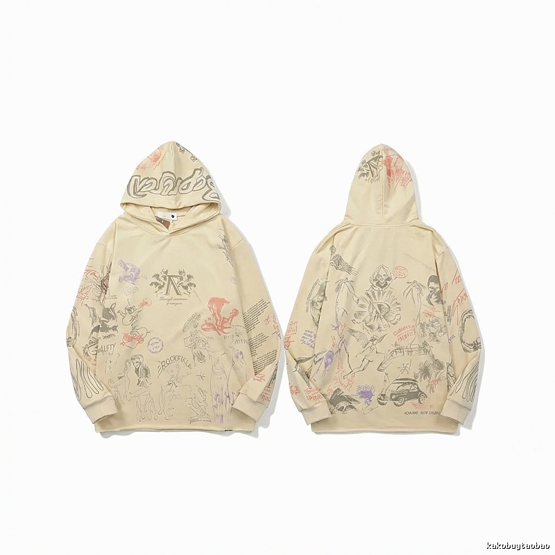 Represent Graffiti Style Beige Hoodie