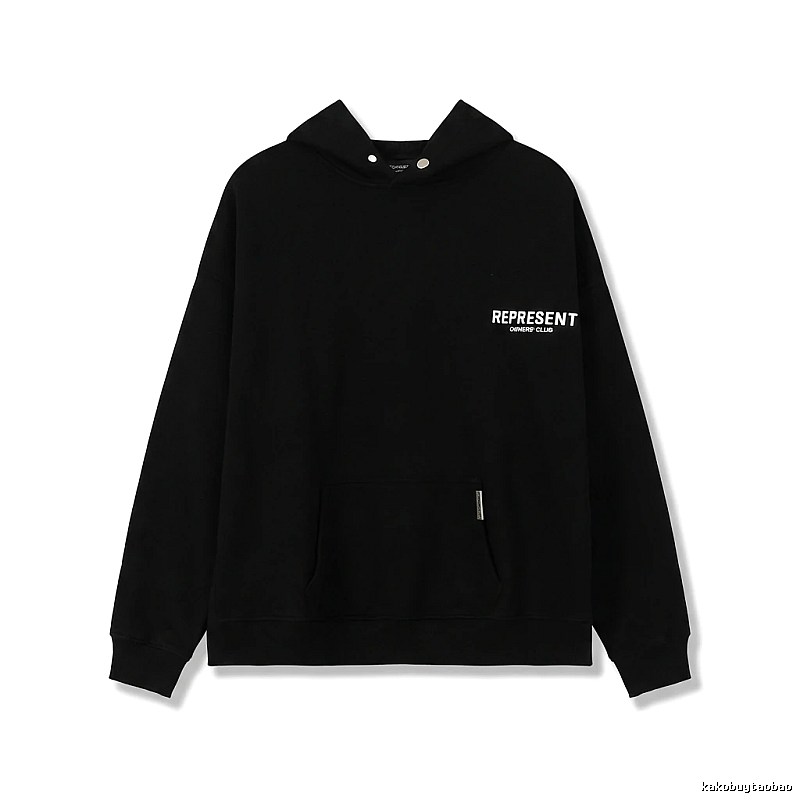 REPRESENT Minimalist Style Black Hoodie