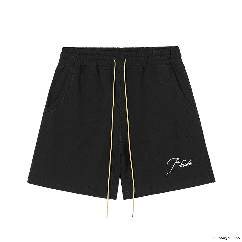 RHUDE minimalist style black shorts