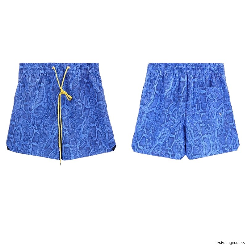RHUDE Snake Print Streetwear Blue Shorts