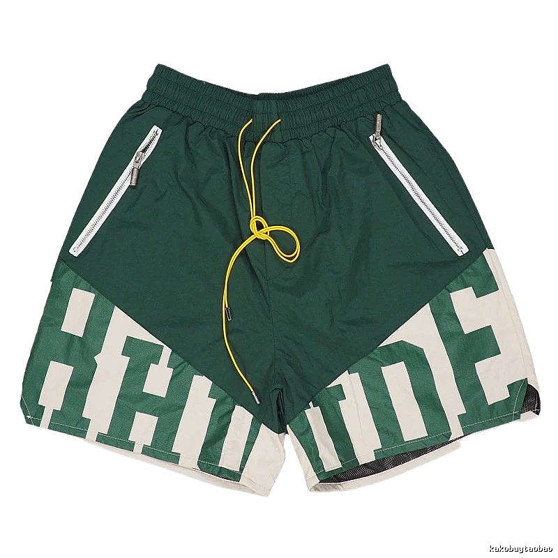 RHUDE sporty green shorts