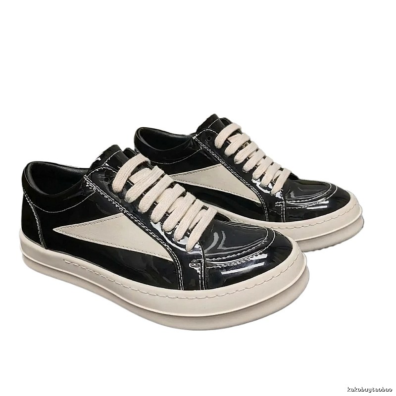 Rick Owens Dark Style Black and White Sneakers