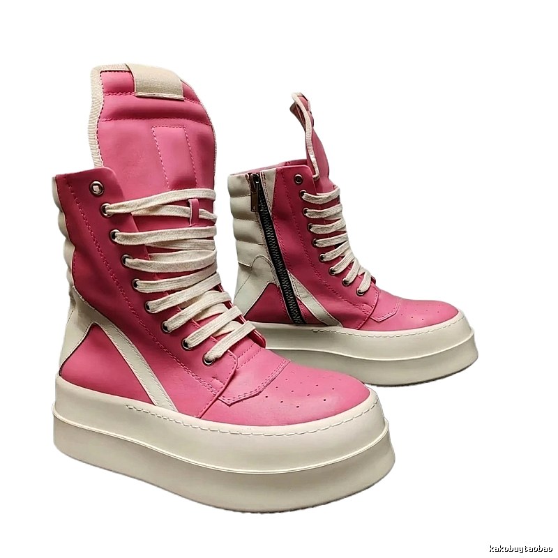 Rick Owens pink high-top shoes
