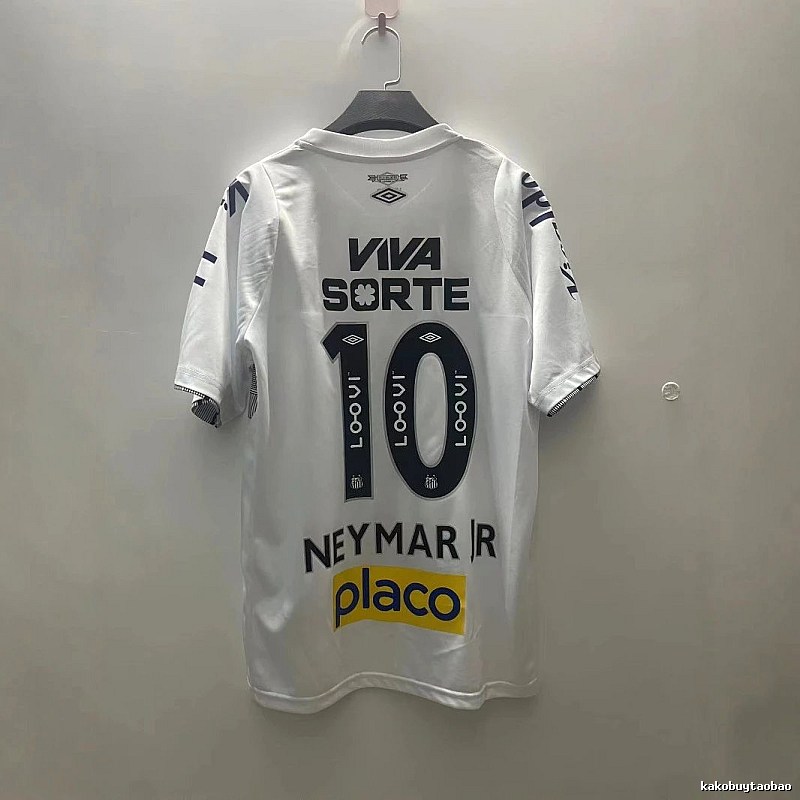 Santos Classic Neymar Jr #10 soccer jersey White Football Sponsor for Daily Styling