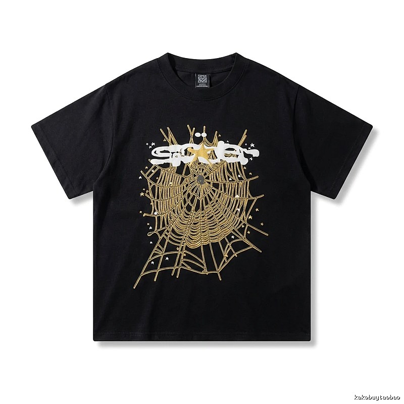 Sp5der Cobweb Print Black T-shirt