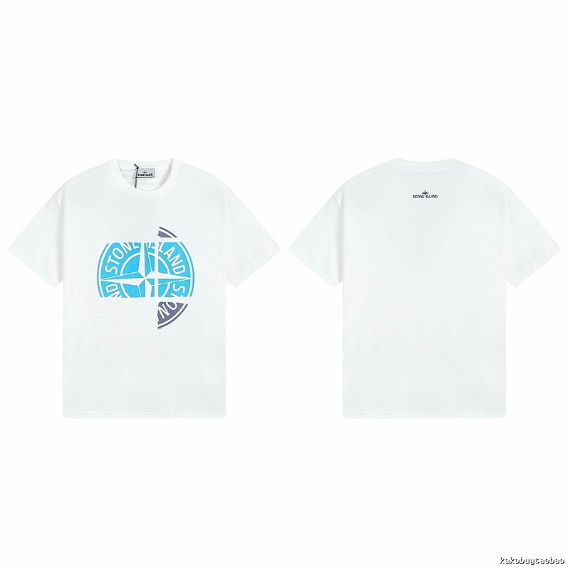 Stone Island Compass Print Cool Trendy Style White T-Shirt
