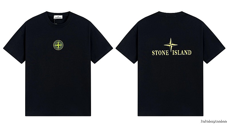 Stone Island Compass Series Streetwear Black Short Sleeve T-Shirt
