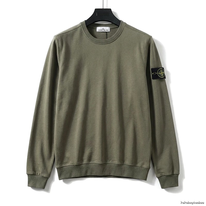 Stone Island trendy brand military green sweatshirt