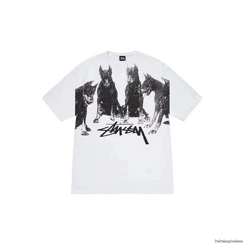 Stussy Casual Graphic T-shirt Black White Stussy for Streetwear Looks