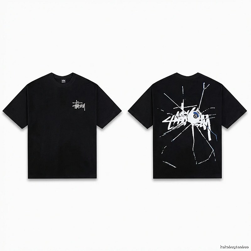 Stussy dark ripped style short-sleeve shirt