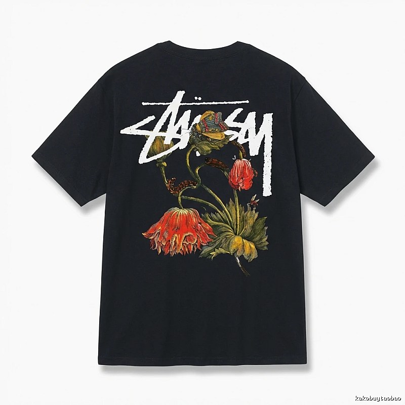Stussy Floral Style Black T-shirt