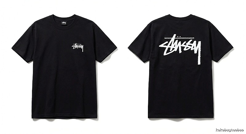 Stussy graffiti-style black T-shirt