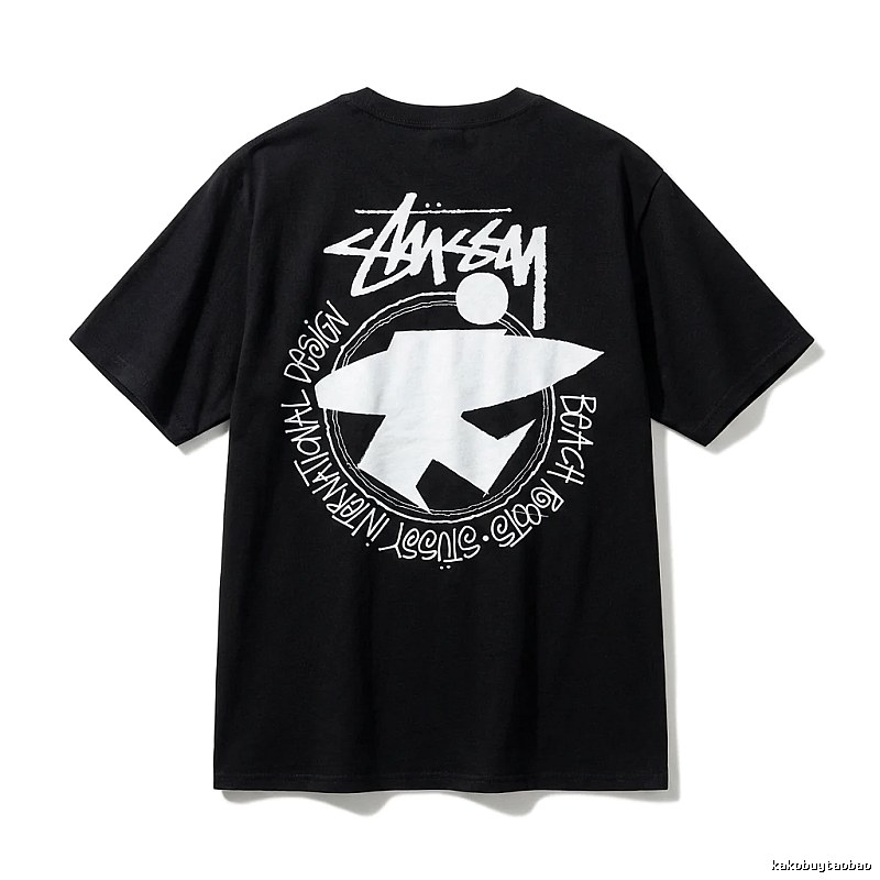 Stussy graffiti-style black T-shirt