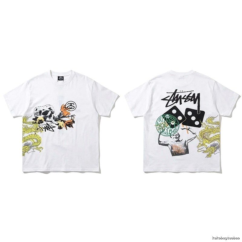 Stussy graffiti-style white T-shirt
