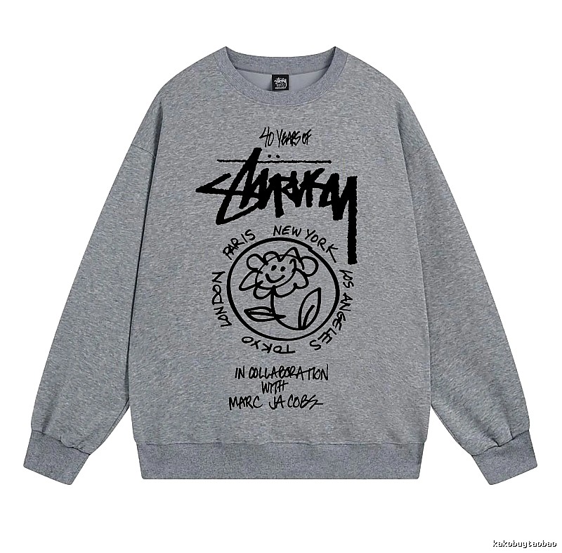 Stussy Gray Style 539 Graphic SweatShirt Minimal Look