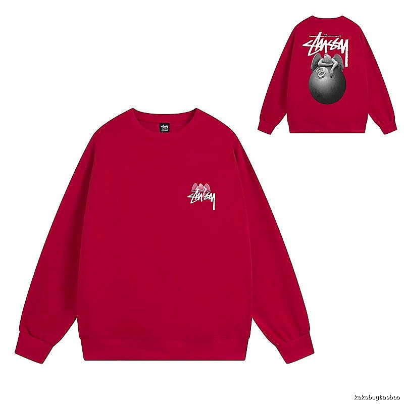 Stussy Red Style 538 Graphic SweatShirt Match Day