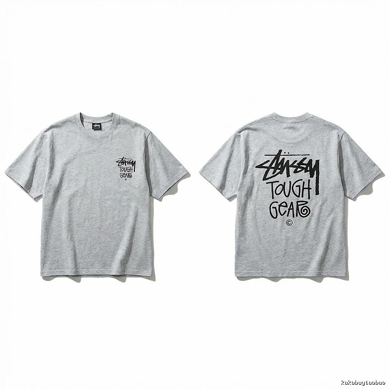 Stussy Tough Gear series grey T-shirt