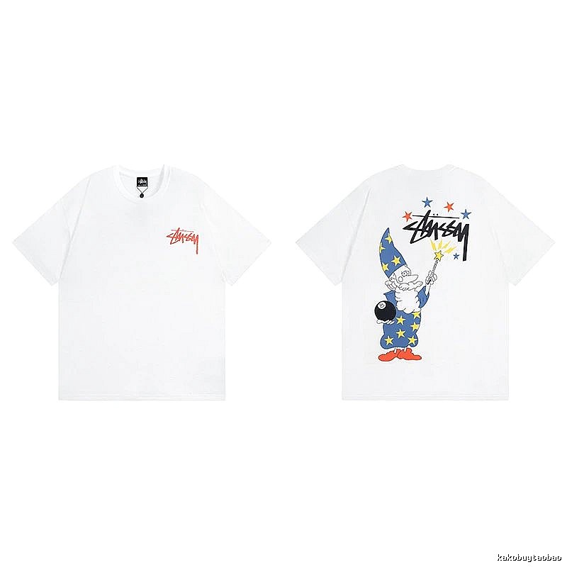 Stussy White Spider Graphic T-Shirt Active Casual Logo