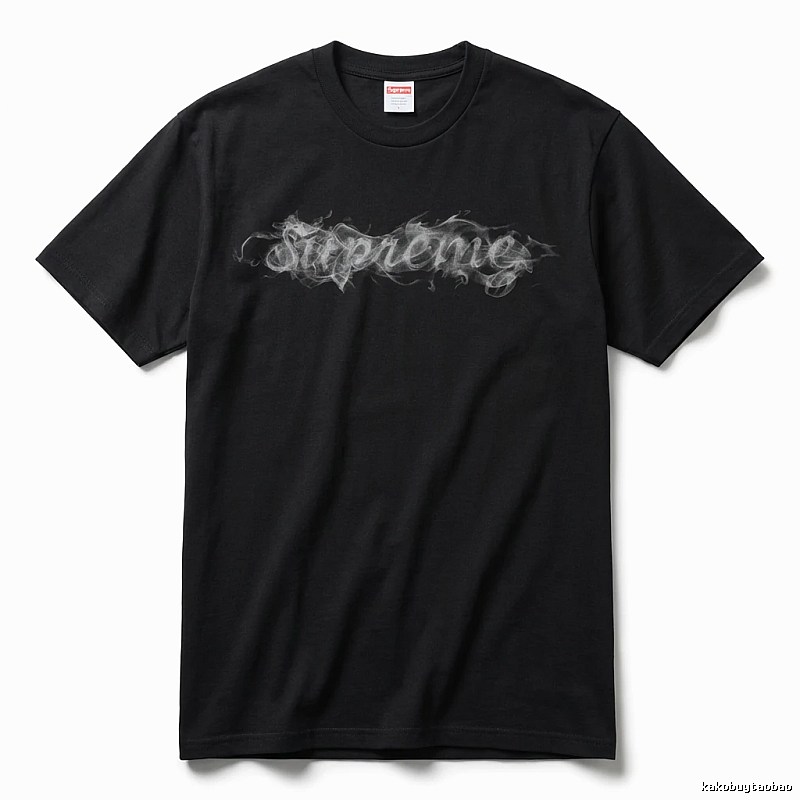 Supreme Smoke Style Black T-shirt