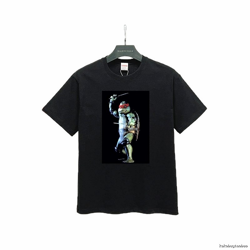 Supreme x Ninja Turtles Co-branded Street Style Black T-Shirt