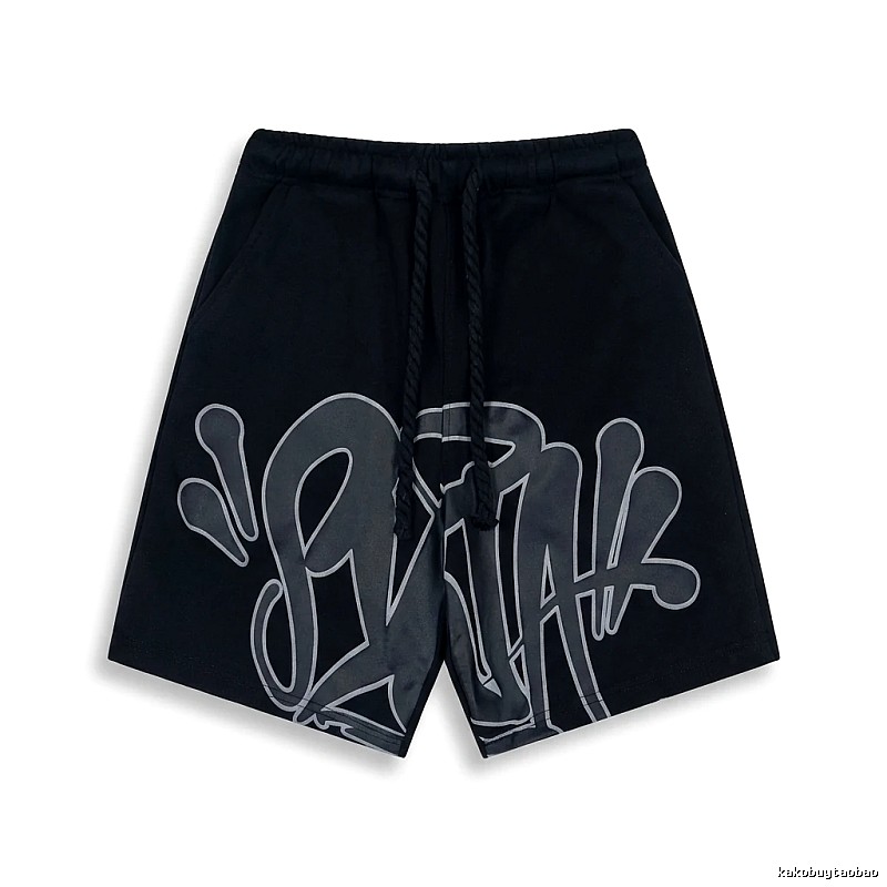 SynaWorld Graffiti-style Black Shorts