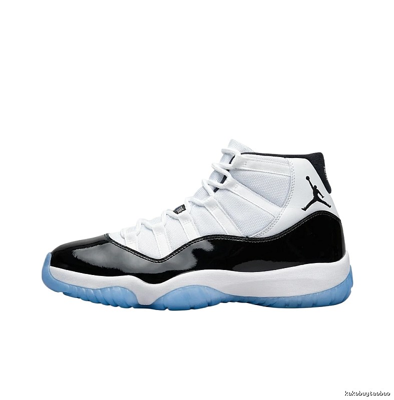 The classic black-and-white Air Jordan 11 basketball shoes.