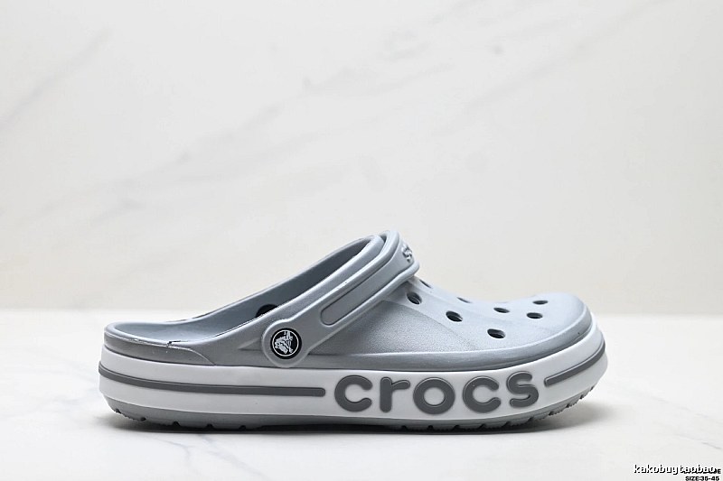 The trendy and cool style of Crocs clogs in silver gray.