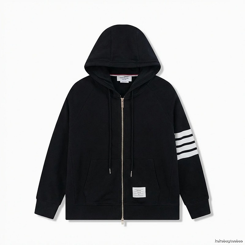 Thom Browne minimalist black hoodie