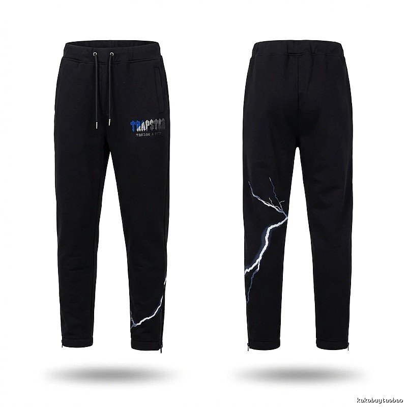 Trapstar Lightning Trendy Cool Black Sweatpants