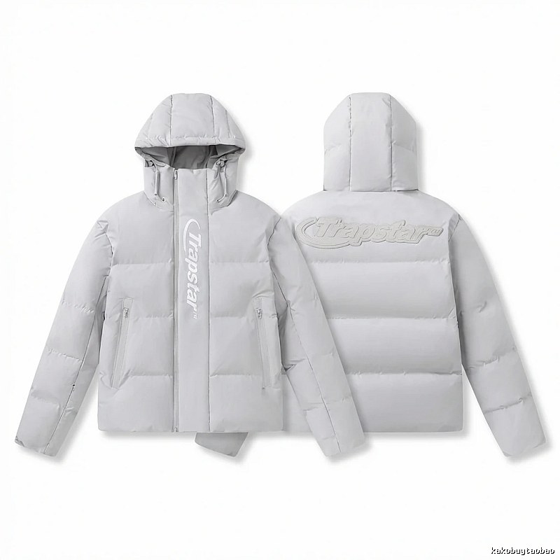 Trapstar Trendy and Cool Light Grey Down Jacket