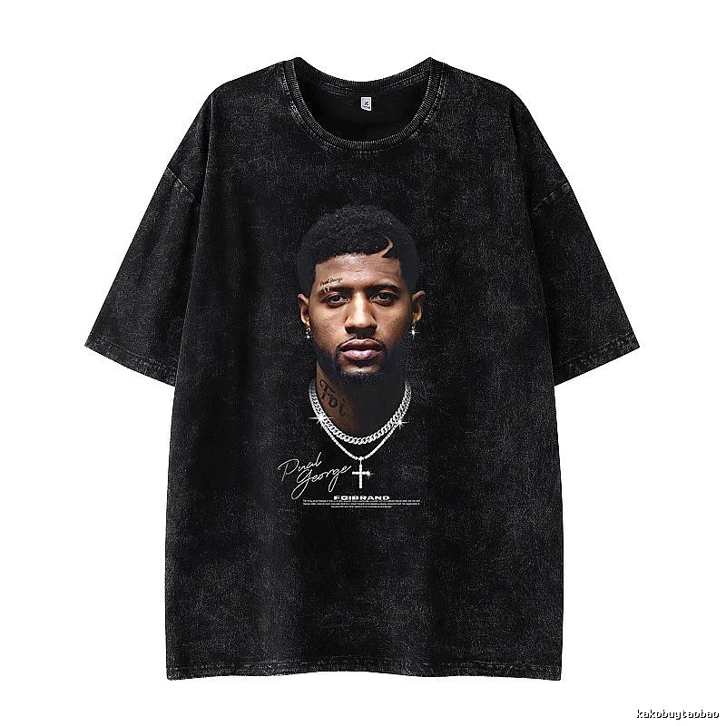 Tupac Logo Detail Portrait graphic T-shirt Black Tupac Collage with Relaxed Feel