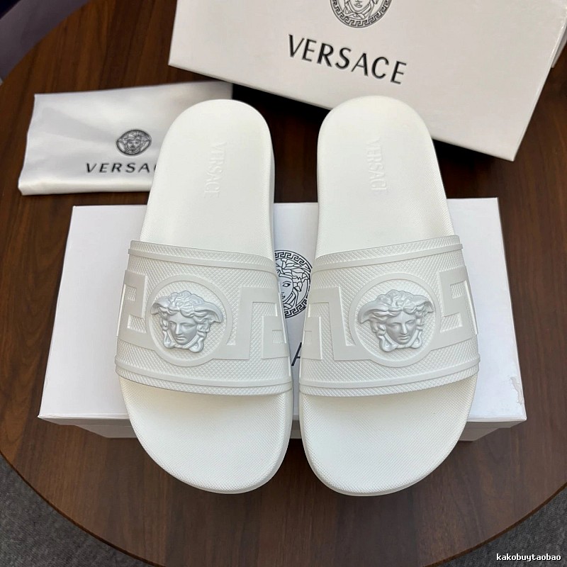 Versace Medusa Luxury Style White Slides