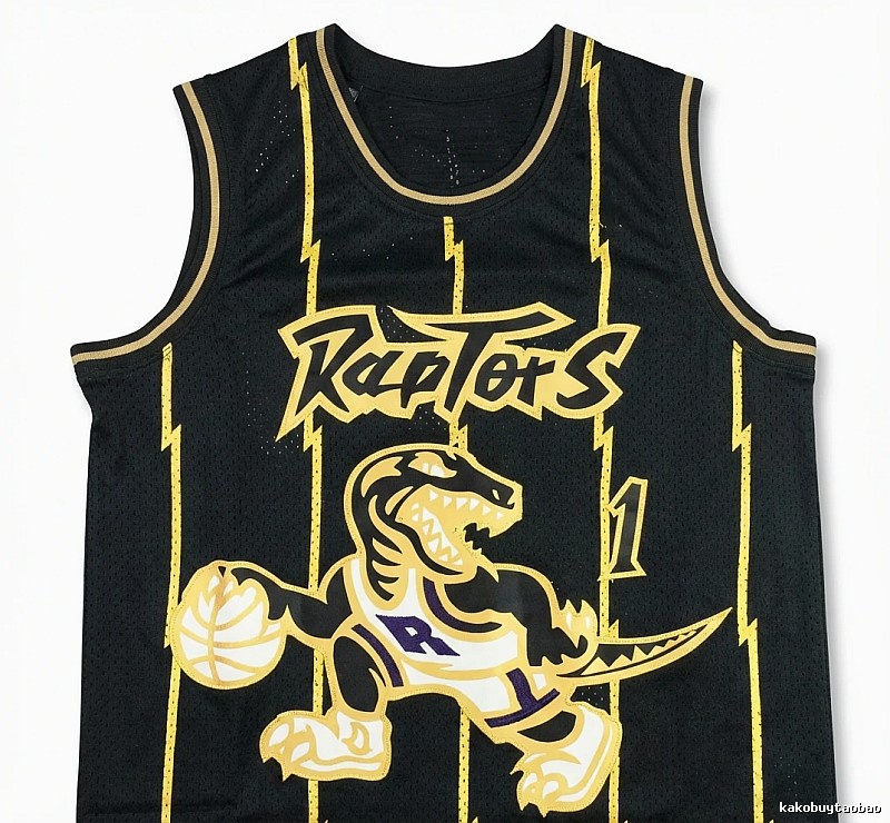 Vince Carter Raptors black and gold trendy brand vest