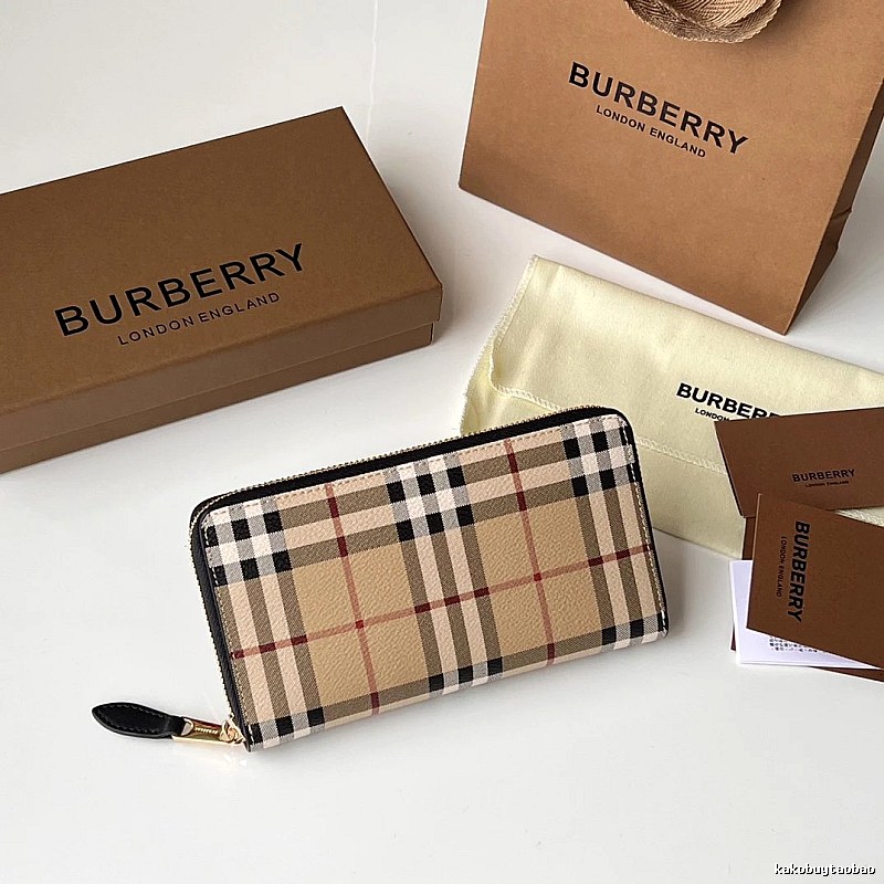 Wallet by Burberry with Burberry Check Zip Wallet