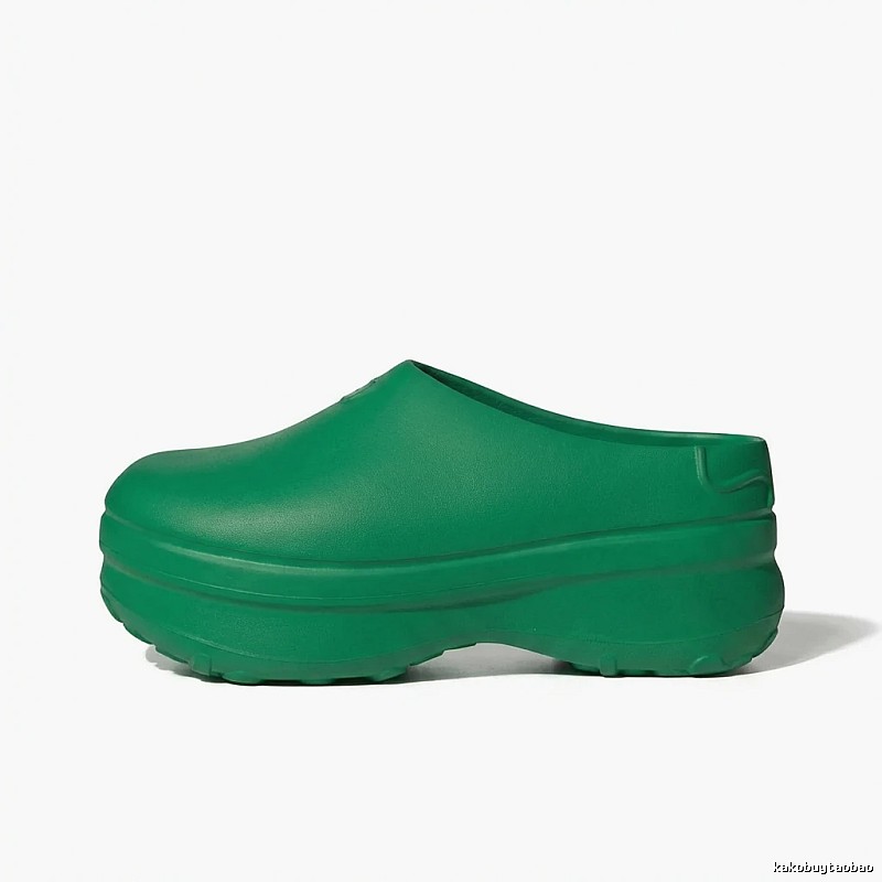 Yeezy thick - soled green slippers