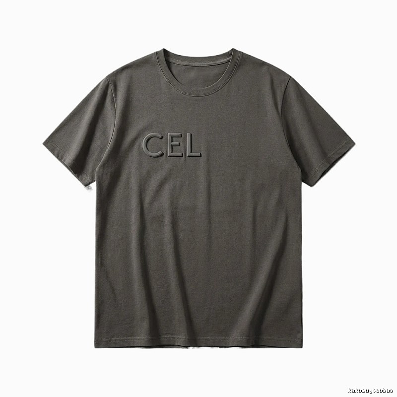 CELINE minimalist style dark gray T-shirt