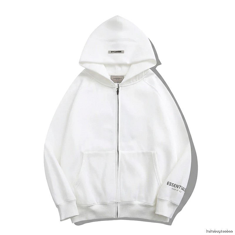 ESSENTIALS minimalist style white hoodie